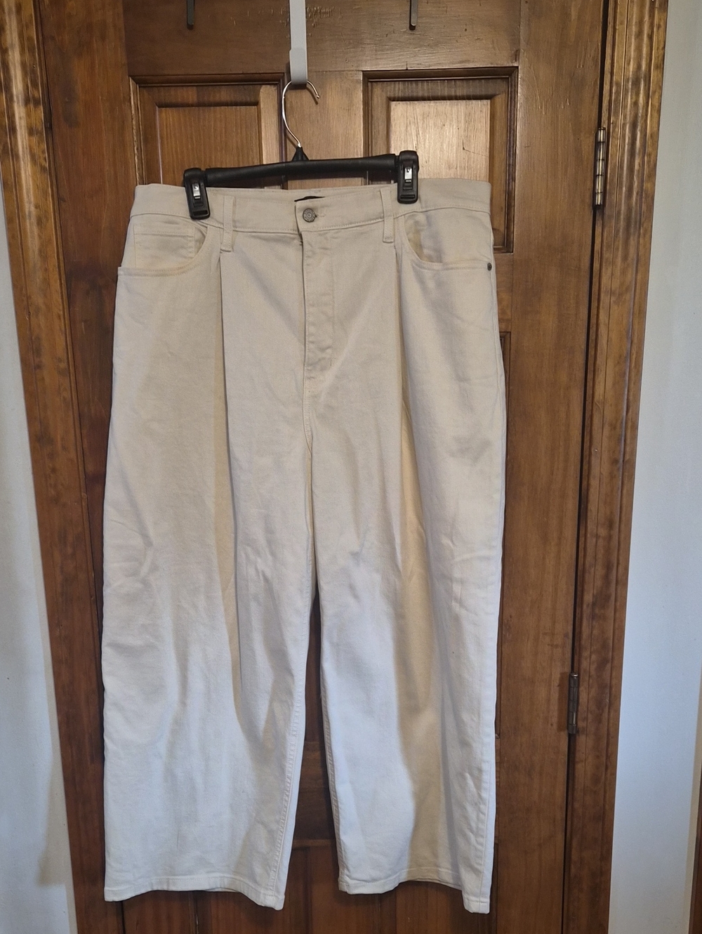 Banana Republic Cream Straight-Leg Chinos
